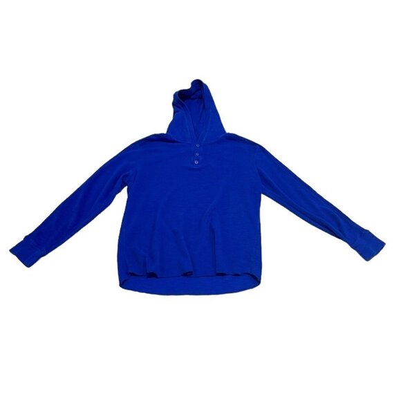 Vince Men's Sweater Lightweight Pullover Hoodie Buttons Blue Size X Large XL - Picture 4 of 13